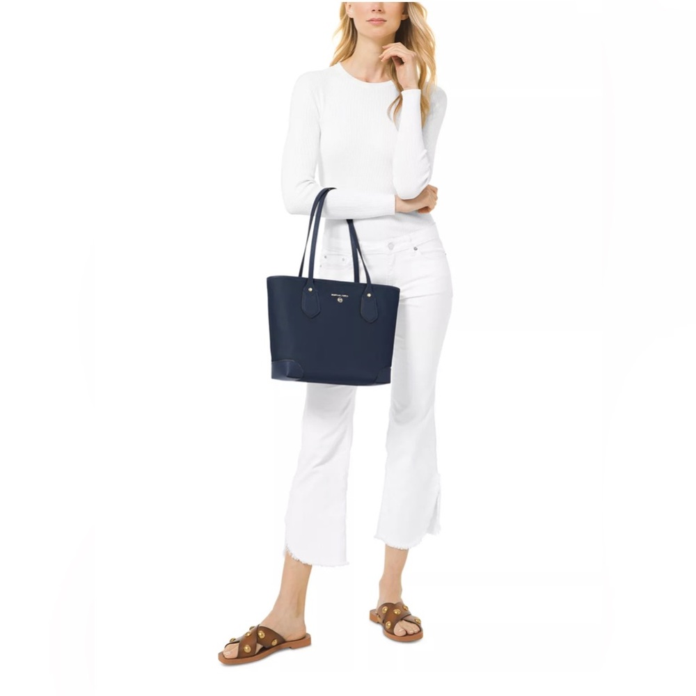 Michael kors Eva Small Nylon Top Zip Tote Navy Blue